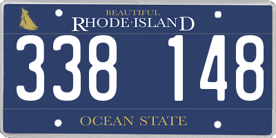 RI license plate 338148
