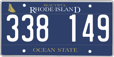 RI license plate 338149