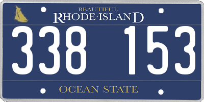 RI license plate 338153