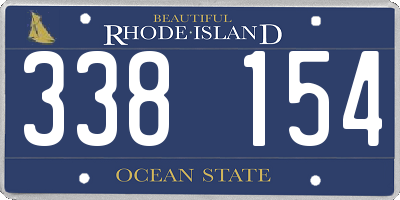 RI license plate 338154