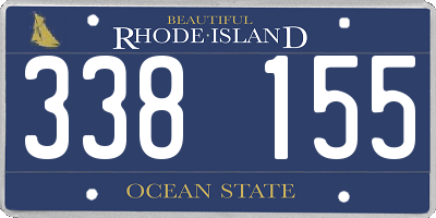 RI license plate 338155