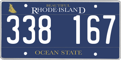 RI license plate 338167