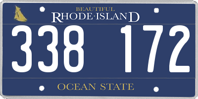 RI license plate 338172