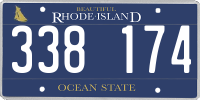 RI license plate 338174