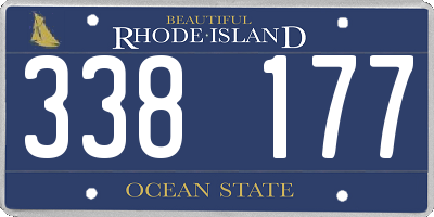 RI license plate 338177