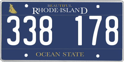RI license plate 338178