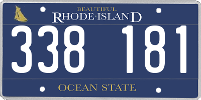 RI license plate 338181