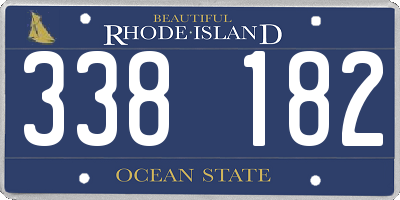 RI license plate 338182