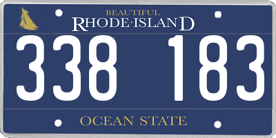 RI license plate 338183