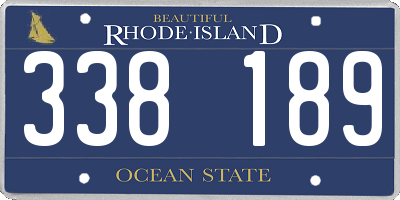 RI license plate 338189