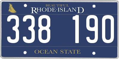 RI license plate 338190