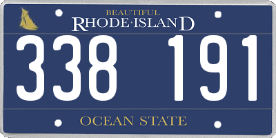 RI license plate 338191