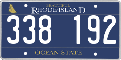RI license plate 338192