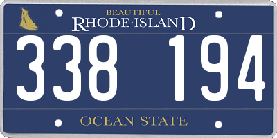 RI license plate 338194