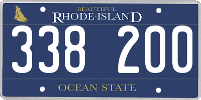 RI license plate 338200
