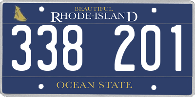 RI license plate 338201