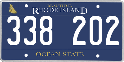 RI license plate 338202