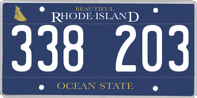 RI license plate 338203
