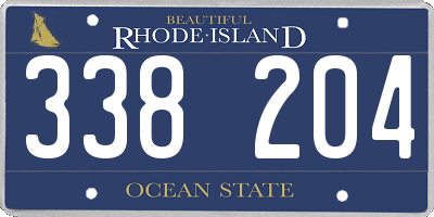 RI license plate 338204