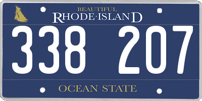 RI license plate 338207
