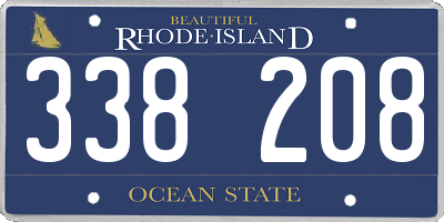 RI license plate 338208