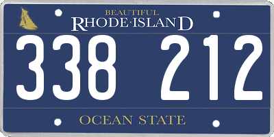 RI license plate 338212