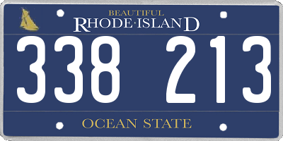 RI license plate 338213