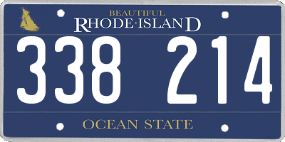 RI license plate 338214