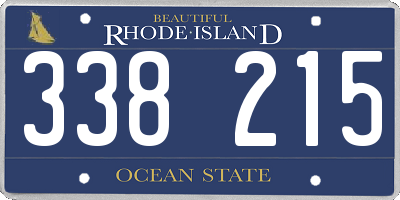RI license plate 338215
