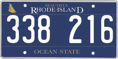 RI license plate 338216