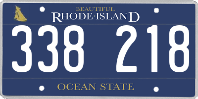 RI license plate 338218