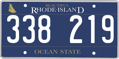 RI license plate 338219