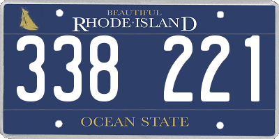 RI license plate 338221