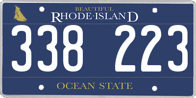 RI license plate 338223