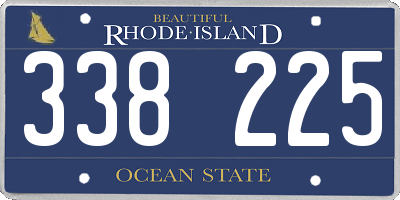 RI license plate 338225