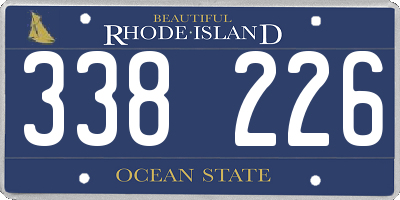 RI license plate 338226