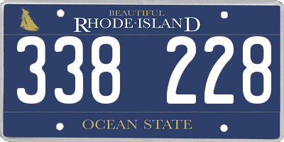 RI license plate 338228