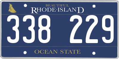 RI license plate 338229