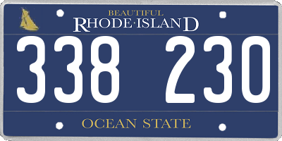 RI license plate 338230