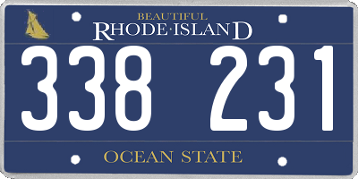 RI license plate 338231