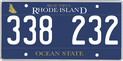 RI license plate 338232