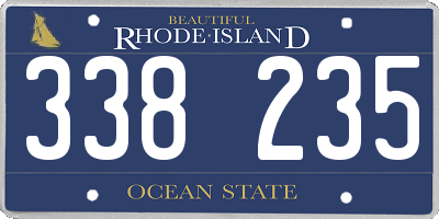 RI license plate 338235