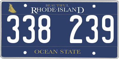 RI license plate 338239