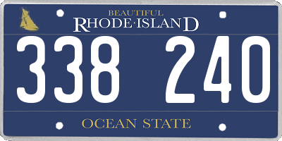 RI license plate 338240