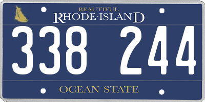 RI license plate 338244