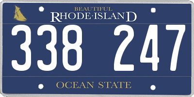 RI license plate 338247