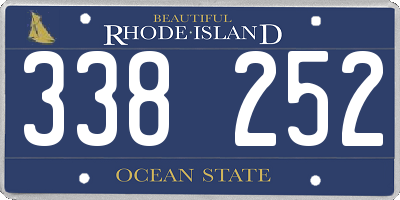 RI license plate 338252