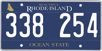 RI license plate 338254