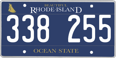 RI license plate 338255
