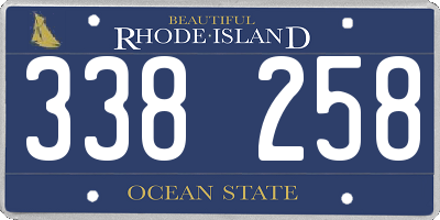 RI license plate 338258